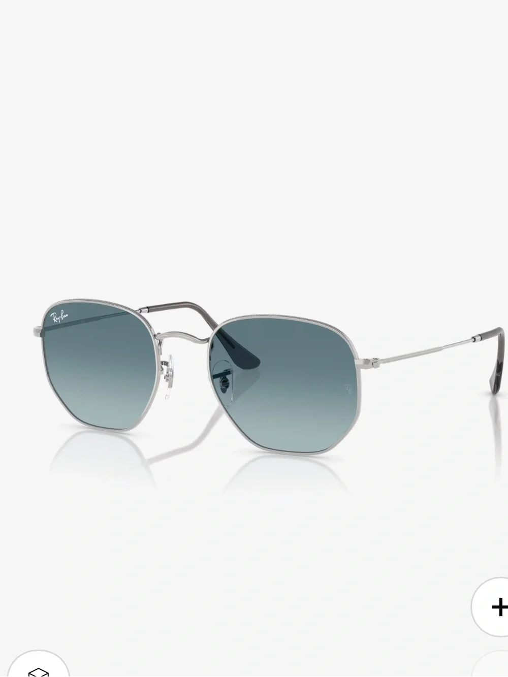 Ray-Ban Silver Frame Polarized Blue Gradient Sunglasses